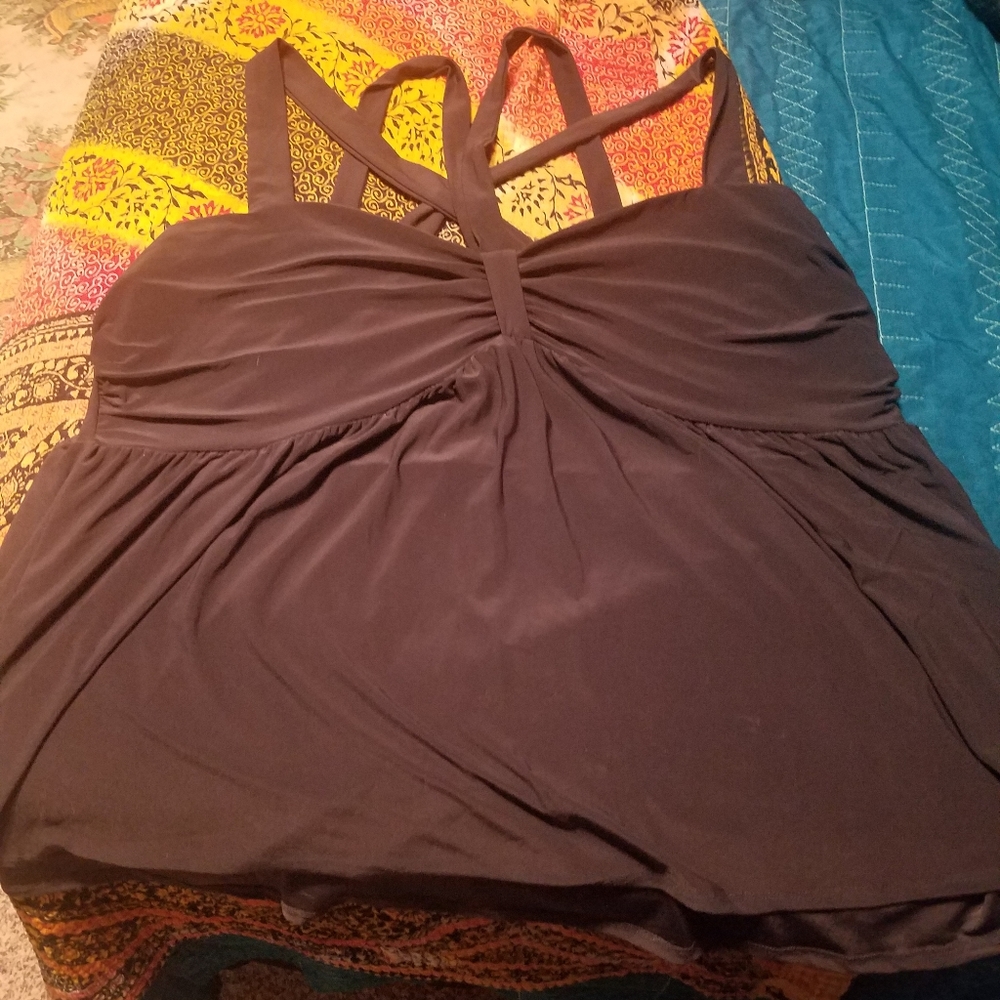 Torrid Gray Strappy Tank Top Size 3